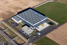 Mommenheim in the state Bas-Rhin, France viewn from the air