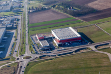 Drone image of Mommenheim in the state Bas-Rhin, France