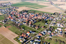 Aerial view of Bernolsheim in the state Bas-Rhin, France