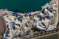 Gambsheim in the state Bas-Rhin, France from above