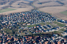 Bird's eye view of Gambsheim in the state Bas-Rhin, France