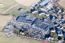 Gambsheim in the state Bas-Rhin, France from the drone perspective