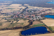 Gambsheim in the state Bas-Rhin, France from a drone