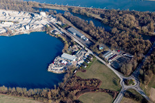 Gambsheim in the state Bas-Rhin, France seen from a drone