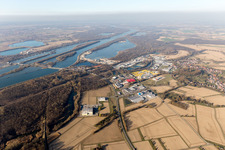 District Freistett in Rheinau in the state Baden-Wuerttemberg, Germany from a drone