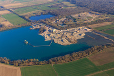 Gravel pit Renchen with Ossola gravel works and VOGEL-BAU GmbH - Maiwald asphalt mixing plant in Renchen in the state Baden-Wuerttemberg, Germany