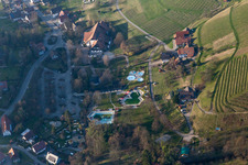 Aerial view of Adventure outdoor pool in Sasbachwalden in the state Baden-Wuerttemberg, Germany