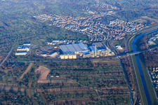 Aerial photograpy of Chipboard factory on the Murg in Bischweier in the state Baden-Wuerttemberg, Germany