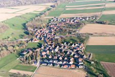 Aerial view of Ingolsheim in the state Bas-Rhin, France