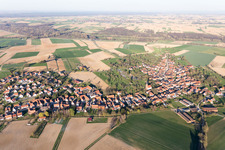 Hunspach in the state Bas-Rhin, France from above