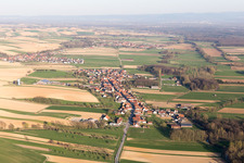 Bird's eye view of Oberrœdern in the state Bas-Rhin, France