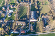 Aerial view of Building complex of the former military barracks Cite of Cadres Camp in Oberrœdern in Grand Est, France