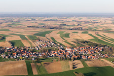 Drone image of Oberrœdern in the state Bas-Rhin, France