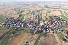 Oberrœdern in the state Bas-Rhin, France seen from a drone