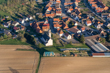Aerial view of Aschbach in the state Bas-Rhin, France