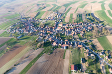 Aerial photograpy of Aschbach in the state Bas-Rhin, France