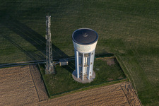 Building of water tower and mobile phone tower in Wintzenbach in Grand Est, France