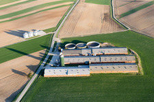 Oberlauterbach in the state Bas-Rhin, France seen from a drone