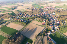Neewiller-près-Lauterbourg in the state Bas-Rhin, France from above