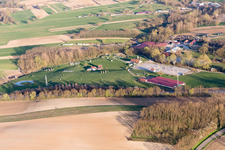 Bird's eye view of Neewiller-près-Lauterbourg in the state Bas-Rhin, France
