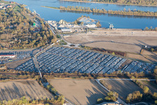Aerial photograpy of Lauterbourg in the state Bas-Rhin, France