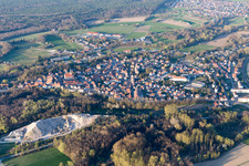 Lauterbourg in the state Bas-Rhin, France seen from above