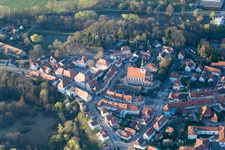 Lauterbourg in the state Bas-Rhin, France from the drone perspective