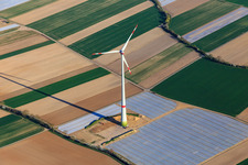 Completed wind turbine of the Hatzenbühler wind farm in Hatzenbühl in the state Rhineland-Palatinate, Germany
