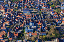 Richard-Flick-Straße with St. Josef daycare center in Herxheim bei Landau in the state Rhineland-Palatinate, Germany
