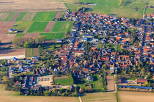 Village view from the south in Knittelsheim in the state Rhineland-Palatinate, Germany