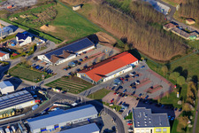 Waldstückerring commercial area with ALDI SÜD and Lidl in Bellheim in the state Rhineland-Palatinate, Germany