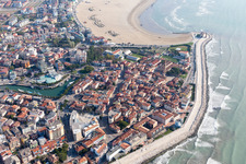 Bird's eye view of Caorle in the state Metropolitanstadt Venedig, Italy
