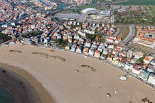 Drone recording of Caorle in the state Metropolitanstadt Venedig, Italy