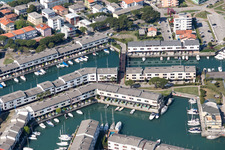 Lignano Sabbiadoro in the state Udine, Italy from the drone perspective
