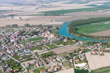 Aerial view of Cesarolo in the state Veneto, Italy