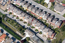 Oblique view of Fossalta di Portogruaro in the state Veneto, Italy