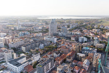 Aerial photograpy of Lido di Jesolo in the state Metropolitanstadt Venedig, Italy