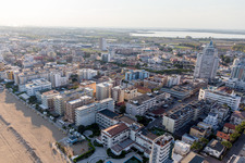 Lido di Jesolo in the state Metropolitanstadt Venedig, Italy seen from above