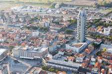 Aerial view of City view of the city area of in Lido di Jesolo in Venetien, Italy