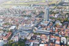 Aerial photograpy of City view of the city area of in Lido di Jesolo in Venetien, Italy