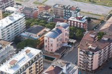Oblique view of Jesolo in the state Metropolitanstadt Venedig, Italy