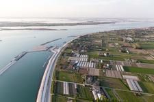 Oblique view of Punta Sabbioni in the state Veneto, Italy