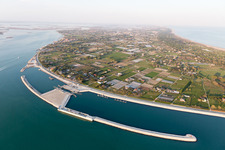 Aerial view of Punta Sabbioni in the state Veneto, Italy