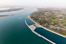 Aerial photograpy of Punta Sabbioni in the state Veneto, Italy