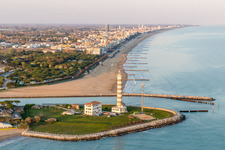 Light House Faro di Piave Vecchiaas a historic seafaring character in the coastal area of Adria in Lido di Jesolo in Venetien, Italy