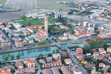 Jesolo in the state Metropolitanstadt Venedig, Italy viewn from the air