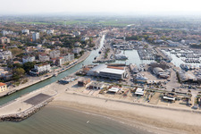 Aerial view of Cesenatico in the state Forlì-Cesena, Italy