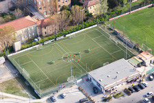 Aerial view of Sports field in Igea Marina in the state Emilia Romagna, Italy
