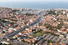 Drone recording of Cesenatico in the state Forlì-Cesena, Italy