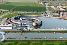 Casalborsetti in the state Emilia Romagna, Italy from above